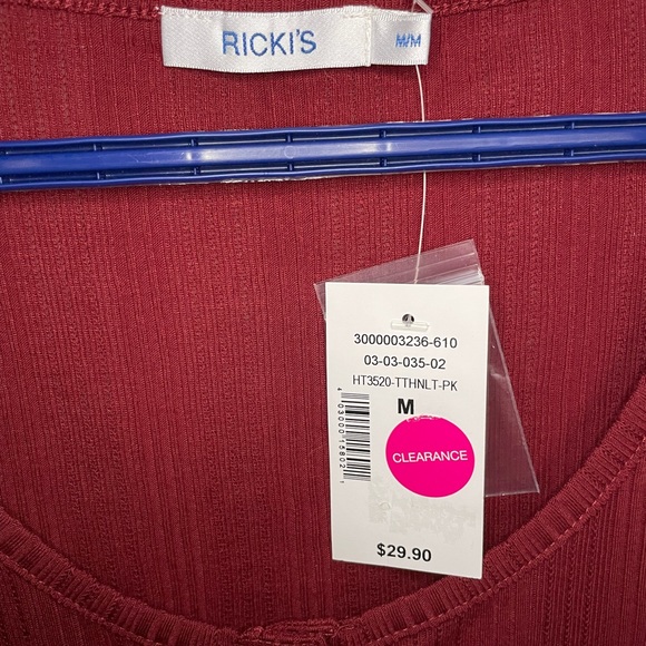 Ricki’s Berry/Dark Red Tank Top - Picture 4 of 4